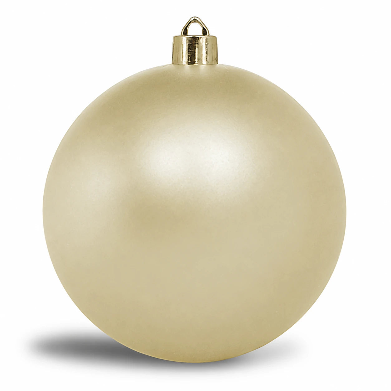Kunststof kerstbal 8 cm champagne mat